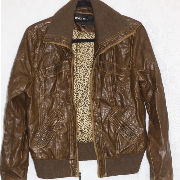 River Island leather jacket. - Picture 1 of 3